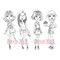 Deep Red Stamps City Girls Springtime Rubber Cling Stamp 4 x 6 inches